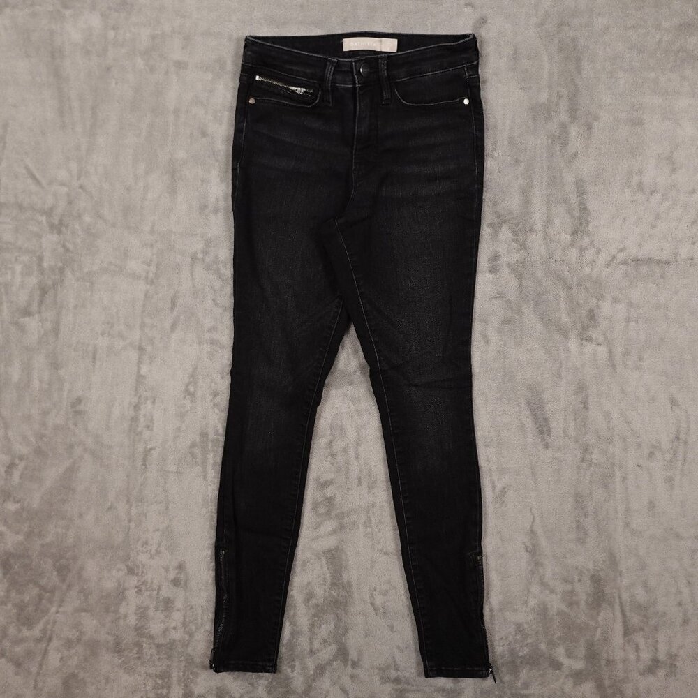 Athleta Scuptek jeans mid rise skinny women's‎ 0 black zip calf